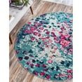 thumbnail image 1 of Unique Loom 3127692 6 x 6 ft. Ivy Jardin Round Rug, Blue, 1 of 5