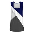 thumbnail image 4 of Jewelreauty Women Casual Tank Tops Summer Square Neck Sleeveless Tunic T-Shirts Loose Color Block Blouses (2XL, Blue), 4 of 5