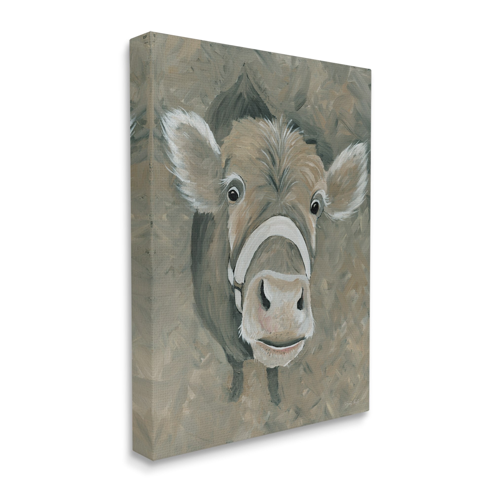 Stupell Industries Gossip Cow Head Peeking Eyes Wide Open,24 x 30, Design by Cindy Jacobs