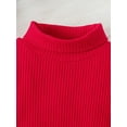 thumbnail image 5 of Bagilaanoe 2Pcs Little Girls Fall Clothes Toddler Long Sleeve Turtleneck Knit Tops + Plaid Skirt 4T 5T 6T 7T Kids Casual Skirt Set, 5 of 9