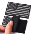 thumbnail image 3 of 2 Pieces Tactical USA Flag Patch - Black & Gray American Flag US United States of America Military Uniform Emblem Patches, 3 of 3