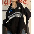 thumbnail image 2 of Vintage Women Oversized Sweatshirts 2023 Autumn Letter Print Zipper Jacket Caots Korean Streetwear Trend Y2K Female Hoodies Tops, 2 of 4