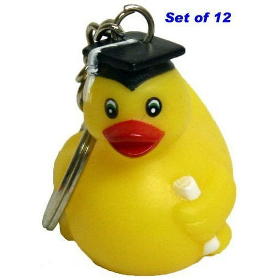 Graduation Rubber Duck Keychain Gift Pack of 12, Education - Waddlers Brand