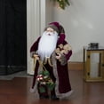 thumbnail image 2 of Northlight 24" Burgundy Santa Claus with Teddy Bear Christmas Figure, 2 of 5