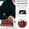 thumbnail image 2 of Wallet Case Compatible with iPhone 8 Plus/7 Plus, Luxury ID Cash Credit Card Slots Zipper Holder Carrying Pouch Folio Flip PU Leather Cover [Detachable Crossbody Strap & Wrist Strap], Brown, 2 of 8