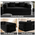 thumbnail image 4 of 78 Inch Convertible Sleeper Sofa Bed, Folding Floor Mattress Couch with Fixed-Shape Frame, Boneless Couch Lounge Loveseat with Pull Out Bed, No Assembly Required, Black, 4 of 8