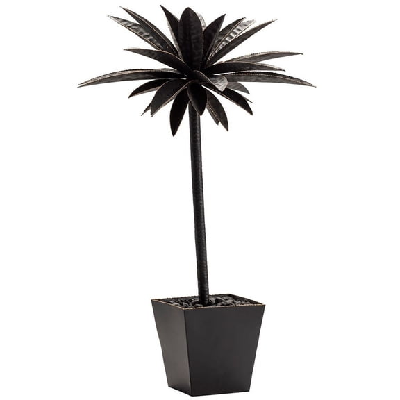Metal Plant With Pot Black Iron 20 x 20 x 30"Ht. Farmhouse Style