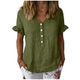 thumbnail image 2 of Womens Summer T-Shirts Short Sleeve V Neck Tops Loose Shirts Trendy Lightweight Soft Casual Summer Outfits Clothes, 2 of 7