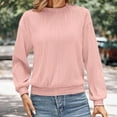 thumbnail image 4 of ShiShine Long Sleeve Tops for Women 2025 Fall Trendy Business Dressy Casual Shirts Crewneck Textured Blouse, 4 of 8