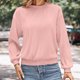 thumbnail image 3 of Ailaofu Womens Tops Trendy Dressy Casual Long Sleeve Crewneck Basic T Shirts Solid Loose Textured Blouses Outfits, 3 of 6