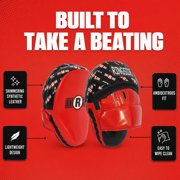 Ringside Apex Boxing Punch Mitts - Synthetic Leather Focus Pads, White/Red