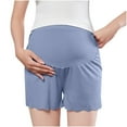 thumbnail image 2 of Maternity Shapewear for Under Dresses Over Belly Pregnancy Underwear Mid-Thigh High Waist Shorts Panties for Baby Shower Blue L, 2 of 6