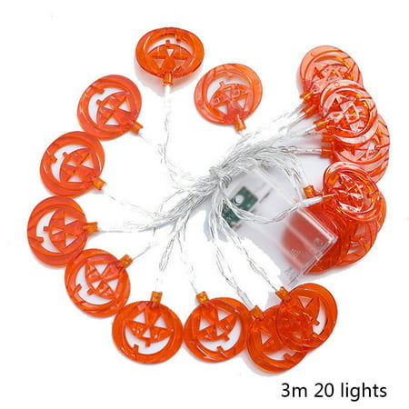 

Dasbsug Spooky Skeleton Ghost Hand Pumpkin Halloween String Lights 10/20 LEDs Battery Operated 2 Modes Waterproof Hanging Lanterns for Outdoor Indoor Party Decoration