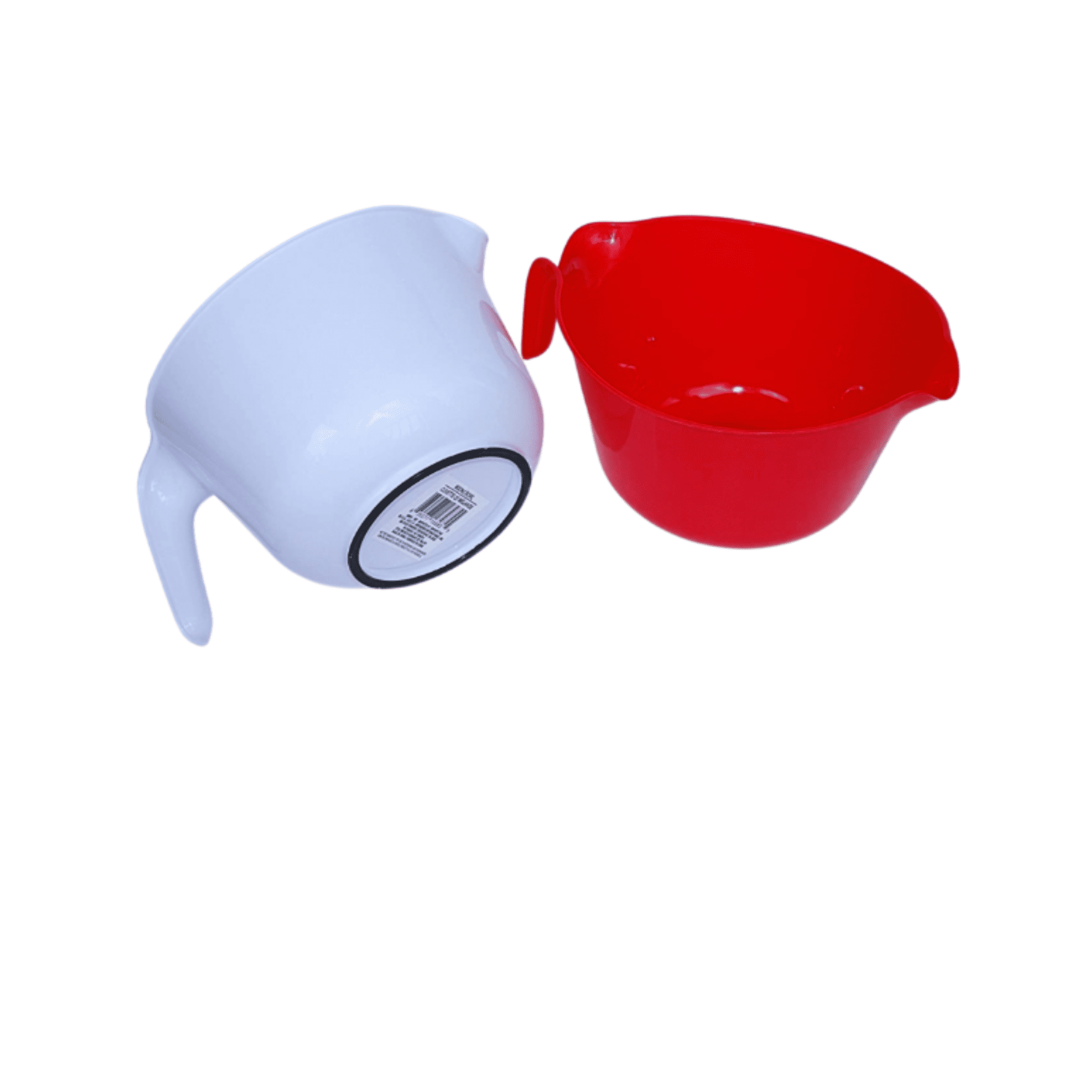Wholesale Mixing Bowls - 5 Quarts, White, Red, Spout
