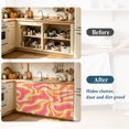 thumbnail image 4 of Pink Orange Sink Skirt 11"Wx13"L, Dustproof Under Sink Curtain with Self Adhesive Tape, Art Abstract Modern Geometric Cabinet Curtain Cover for Bathroom Vanity, RV, Kitchen Cabinet Storage Shelf, 4 of 9