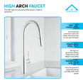 thumbnail image 6 of KBFmore 19.8 Inch Stainless Steel Single Lever Handle Kitchen Faucet with Dual Function Pull Out Down Spray Head, 6 of 9