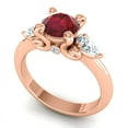 thumbnail image 2 of 2.50 Ct Wonderful Round Shape Red Ruby Gemstone Natural Diamond Anniversary Ring for her Solid 14K Rose Gold Size 6.5 by Diamond-Capitals, 2 of 8
