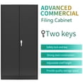 thumbnail image 6 of Storage Cabinets Home Office Metal Storage Cabinet With Double Doors Lockable Garage Cabinet Metal File Chest For Living Room Corridor Home Office Warehouses School, 6 of 9