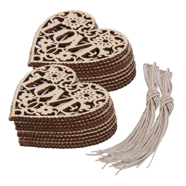 Adorno Colgante De árbol De Navidad Con Adorno De Madera De Corazón De 20 Piezas SM SunniMix Adorno de madera de corazón de amor
