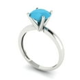 thumbnail image 2 of 1.5 ctw Solitaire Anniversary Ring for Women | Round Cut Simulated Turquoise | Hyperallergenic Solid 14K White Gold, 2 of 5