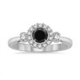 thumbnail image 2 of Wonderful 1.25 Carat Halo Black Diamond Engagement Ring in 14k White Gold, 2 of 3