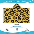 thumbnail image 2 of Yellow and Black Of Leopard Print Hooded Bath Towel，50"x30" for Ages 3 To 12 Kids, Quick Dry Lightweight Soft Microfiber Hood Beach Towel Cover Up for Kids, 2 of 7