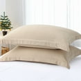 thumbnail image 4 of PiccoCasa Soft 1800 Microfiber Oxford Pillowcases 2Pcs, Standard Tan, 4 of 8
