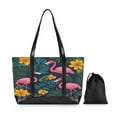 thumbnail image 7 of FORMRS Canvas Laptop Tote Bag for Women with 15.6" Computer Compartments Shoulder Handbag, Yellow Floral Flamingo, 7 of 7