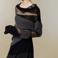 thumbnail image 1 of Suéteres de punto empalmados elegantes de verano para mujer, moda holgada, informal, suave, combinable, populares, para jóvenes, delgados, largos, para chicas, geniales, nuevos, 1 of 5