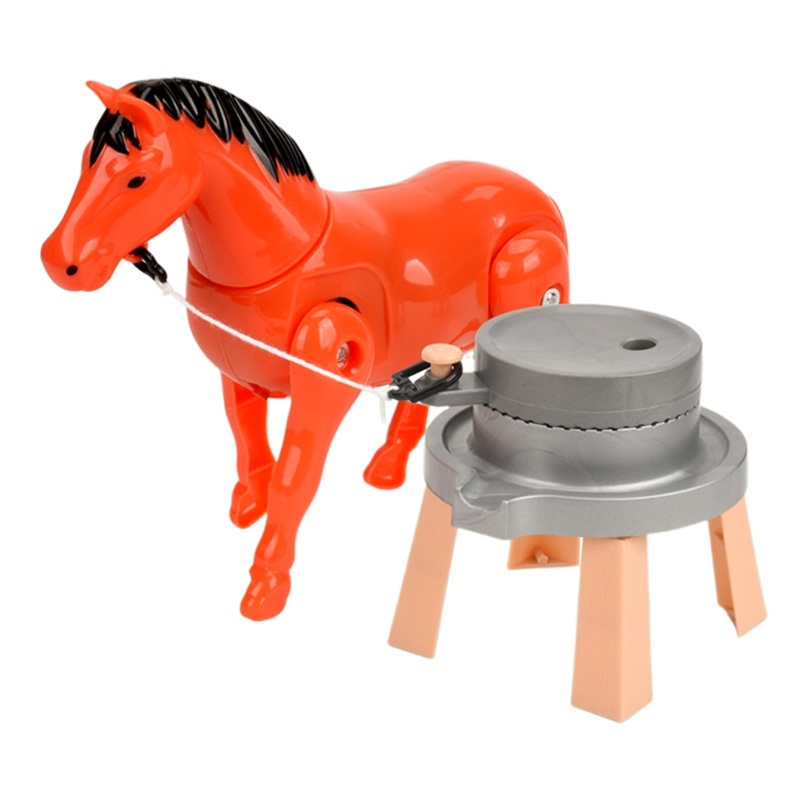 Red Electric Simulation Walking Horse Toy For Kids Donkey Pulling Mill And Rodeo Stakes Childrens Ride