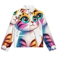 thumbnail image 4 of Jackets for Women Winter Coat Jackets Flannel Stand Collar Jacket(Cute Cat Cartoon Art,Size:S-4XL), 4 of 7