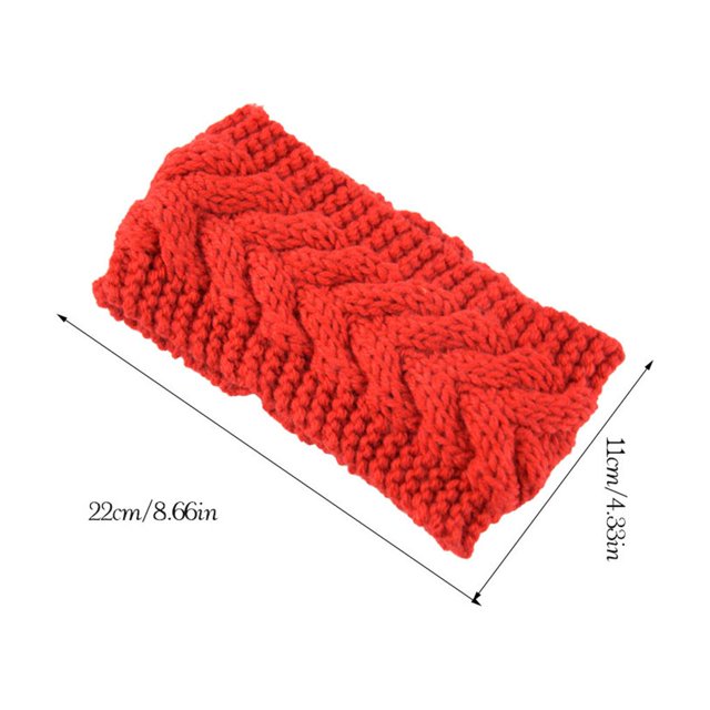 Womens Hiver Bandeau Élasticité Tête Chaude Chunky Dames Oreille Est Faite de Muffs Simple Style Accessoires de Cheveux pour les Femmes Rouge