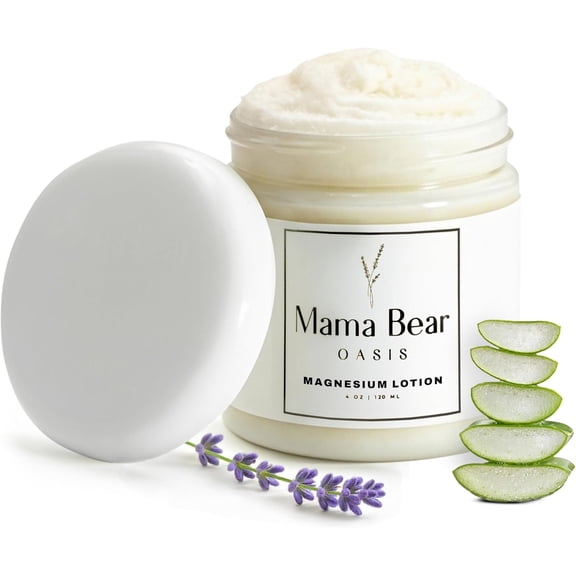 Mama Bear Oasis Magnesium Lotion for Feet & Legs, Fast-Absorbing, Non-Greasy, 4oz