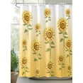 thumbnail image 3 of Yellow Sunflowers Bathroom Curtain 72 Inch Shower Curtain with Hooks, Watercolor Gradient Flowers Floral Waterproof Polyester Bath Curtain Washable Bathtub Curtain 66''x 72'', 3 of 6