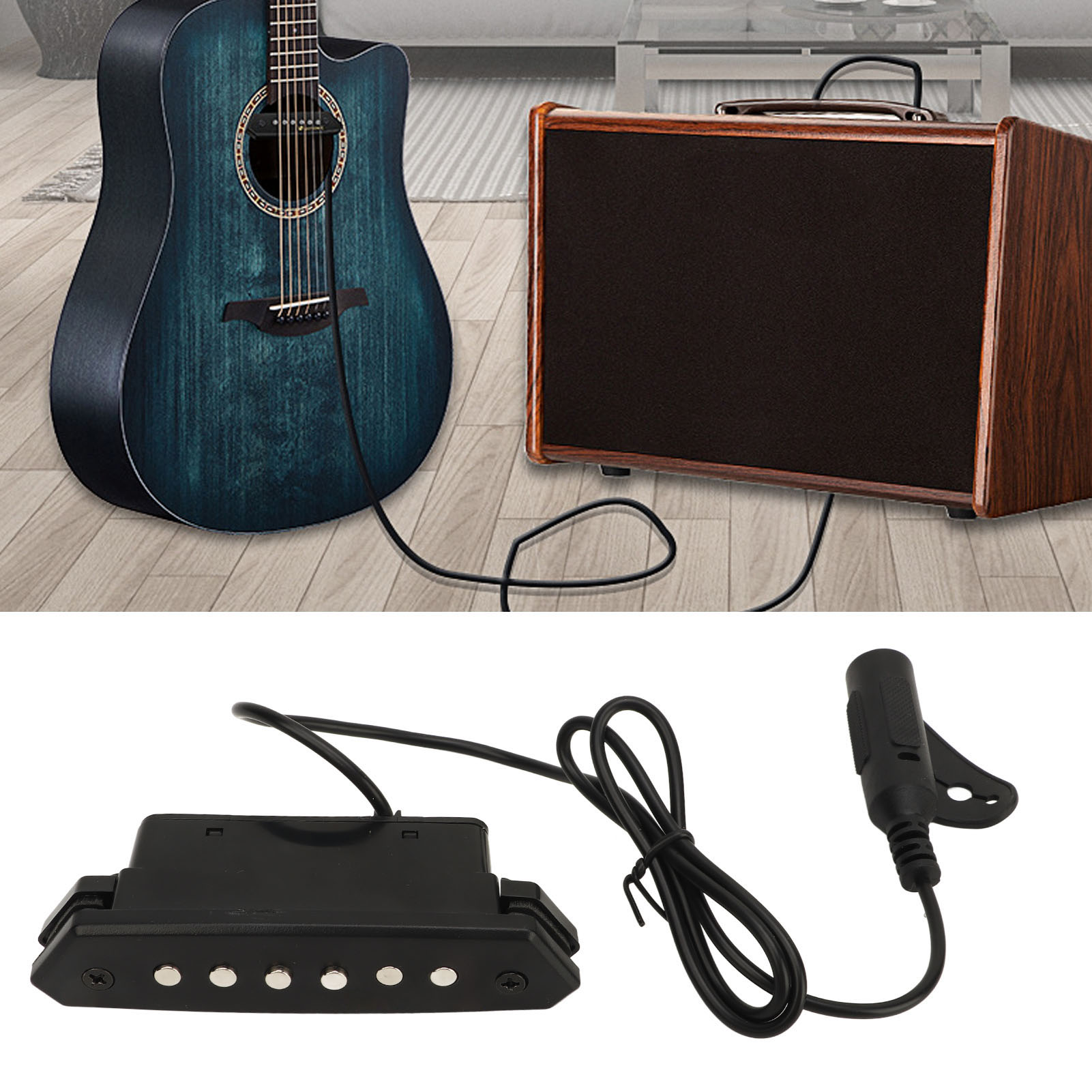 Guitar Pickup, Acoustic Guitar Pickups Noise Reduction Hole Free For