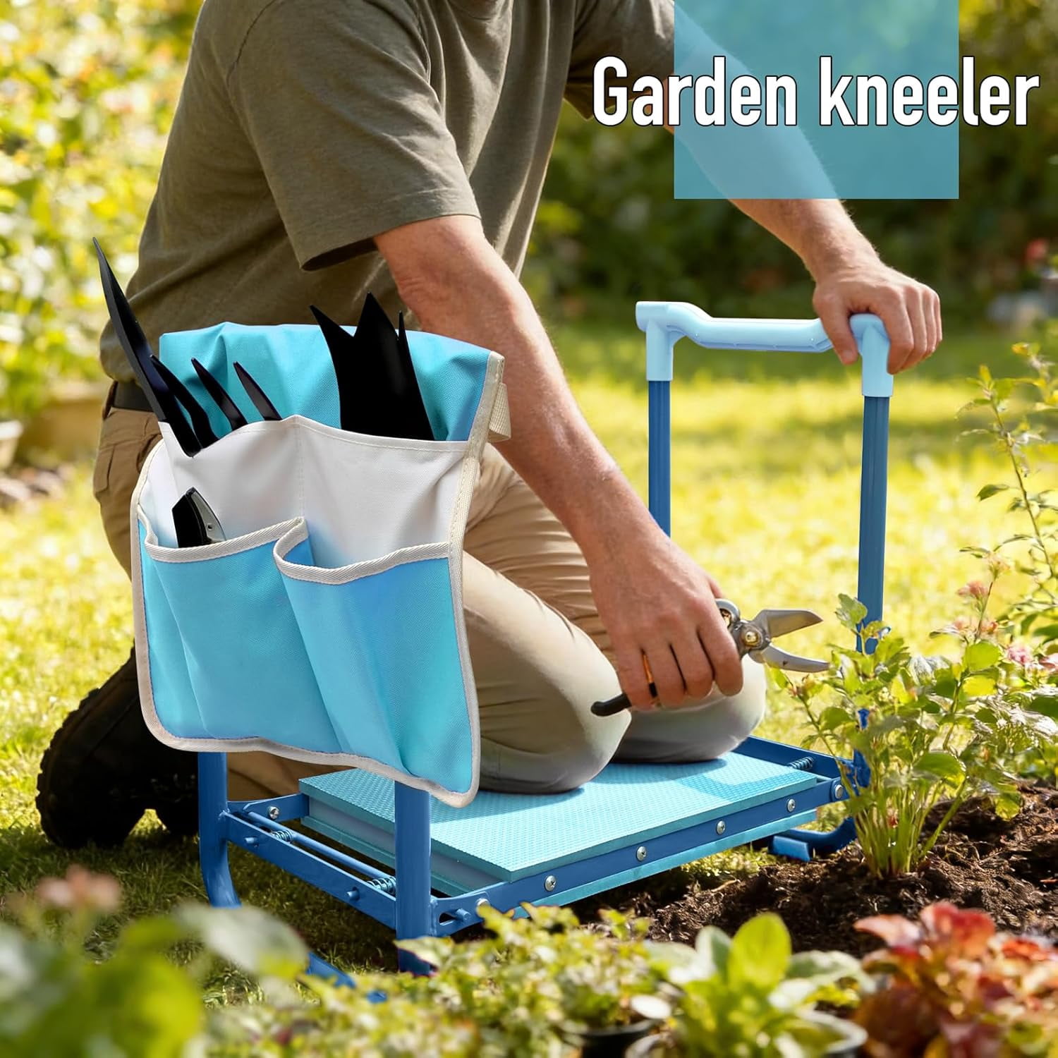 Folding Garden Stool and Kneeler, Heavy Duty Garden Kneeler and Seat, Kneeling Device for Gardening, Gardeners and Seniors (Purple)