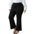 thumbnail image 4 of Agnes Orinda Plus Size Pants for Women's Bell Bottom Flare Leg Stretchy High Waist with Pockets Pants, 4 of 5