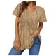 thumbnail image 1 of Fiudx Tops para Mujer Top Casual de Manga Corta con Cuello En V y Estampado Degradado para Mujer, 1 of 3