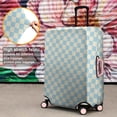 thumbnail image 4 of Light Blue and Cream Checkered Pattern Luggage Cover Fashion Suitcase Cover Baggage Covers Fit 25-28 Inch Luggage (Go Travel), 4 of 5