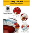 thumbnail image 3 of nqOlkjepod Red Snowman Christmas Round Tablecloth, Fitted Table Cover with Elastic for 55"-60" Round Tables, Xmas Tree Balls Snowflake Table Cloth Outdoor Indoor Dinning Party Waterproof Tablecloths, 3 of 6