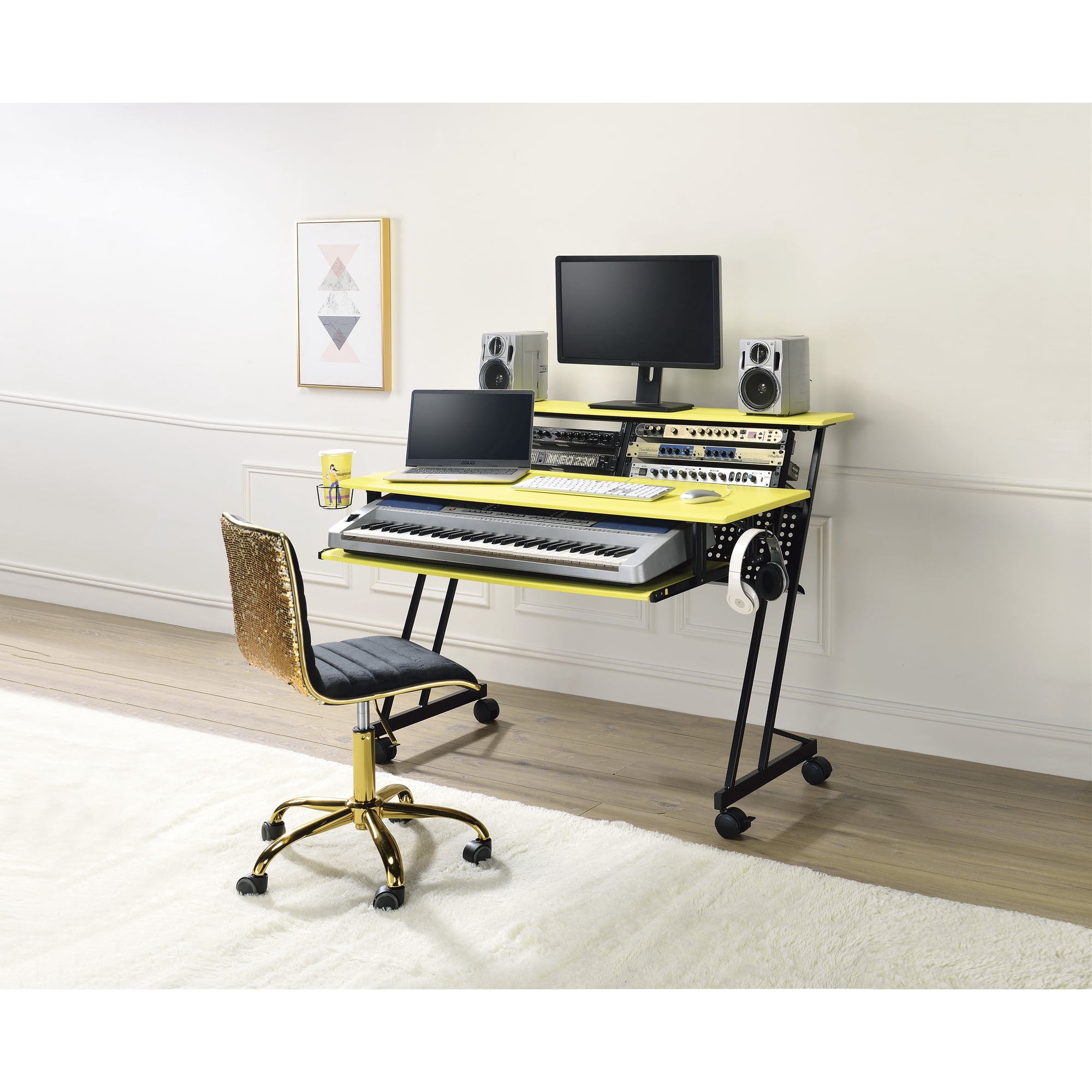 Suitor Yellow & Black Finish Music Recording Studio Desk