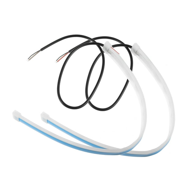 Unique Bargains 1 Pair 45cm Car LED Headlight Strip for Daytime Running Lights Turn Signal Bulb White Yellow