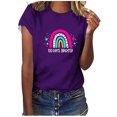 thumbnail image 2 of Fiudx Ofertas Flash Del Día Camiseta Escolar para Mujer, Camiseta de Profesora de 100 Días, Camiseta Feliz de 100 Días, Impresión de Letras, Enseñanza, Manga Corta, 2 of 4