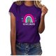 thumbnail image 1 of Camiseta de Profesor de Mujeres, 100 Días Feliz de la Escuela Imprimir Carta de Manga Corta para el Uso Casual Y de Fiesta, la Enseñanza Tee de Moda Temática, 1 of 4
