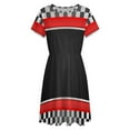 thumbnail image 4 of Racing Car Theme Dress Summer Street Style Dresses Female Short Sleeve Printed Sundress, 4 of 7