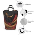 thumbnail image 3 of Sikiie Lunar Mountains Golden Rivers Square Laundry Bag Large Collapsible Dirty Clothes Bags With Handles Waterproof Essentials Storage For College Dorm, Family, 3 of 5