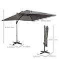 thumbnail image 3 of Outsunny Cantilever Patio Umbrella with Base, Crank Handle, 360° Rotation, 3 of 10