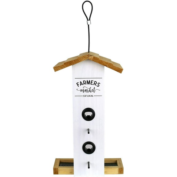 Nature's Way Bird Products Farmhouse Vertical Bird Feeder WWLF1-DECO - Hanging - White