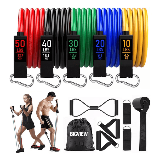 150lbs Kit De Bandas De Resistencia Ligas Para Ejercicio 12pzs Ejercicios En Casa Xtellar multicolor