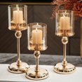 thumbnail image 4 of KGJQ Glass Candle Holder, European Style Pillar Candle Holder, Metal Tall Candlestick for Pillar Candles And Tealights, Romantic Table Centerpiece for Wedding Party Home Decor, 4 of 8
